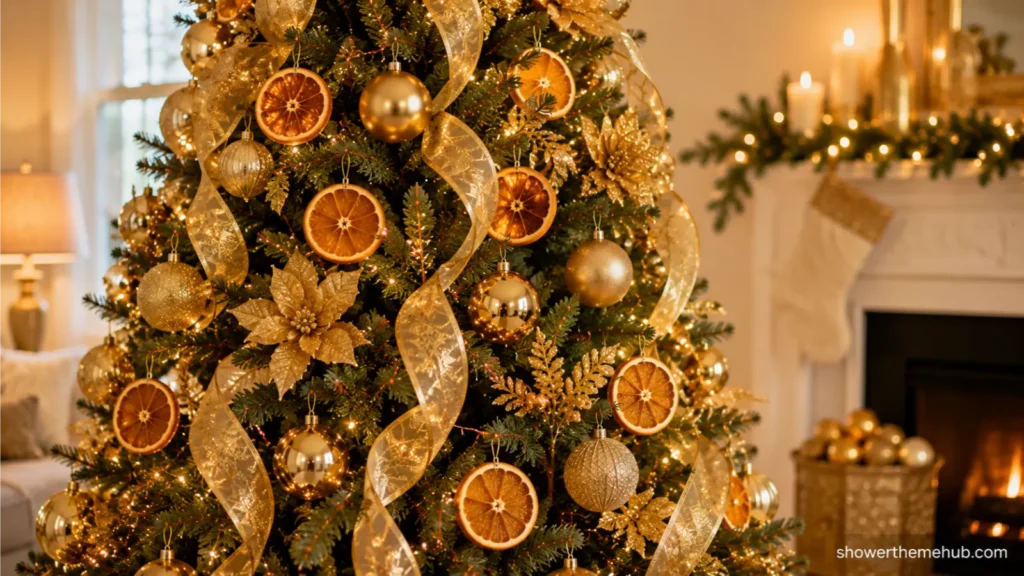 DIY Gold Christmas Tree Decorations