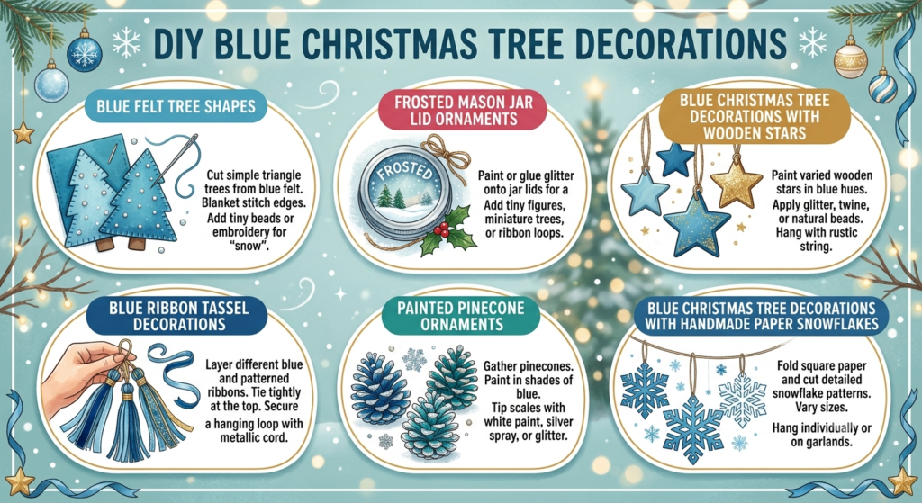 DIY Blue Christmas Tree Decorations