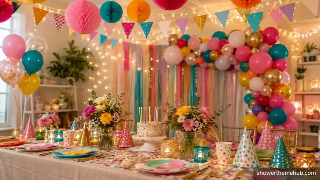 Types of party decorations for a party setup